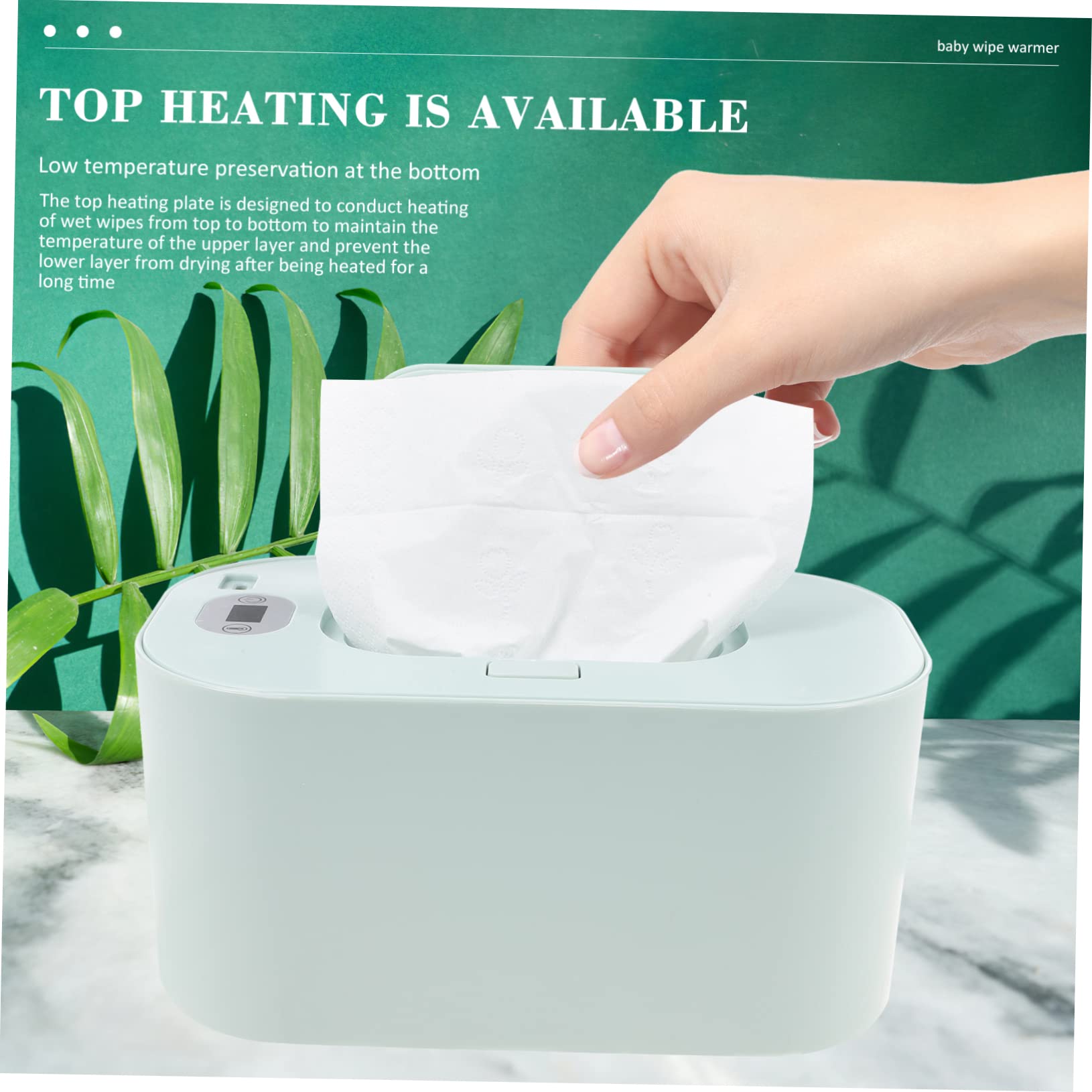 Alipis Calentador y Toallitas para Bebés Color Verde Portátil Material Abs y Pp Función de Temperatura Seleccionable Adecuado para Uso en Coche y Hogar Hogar