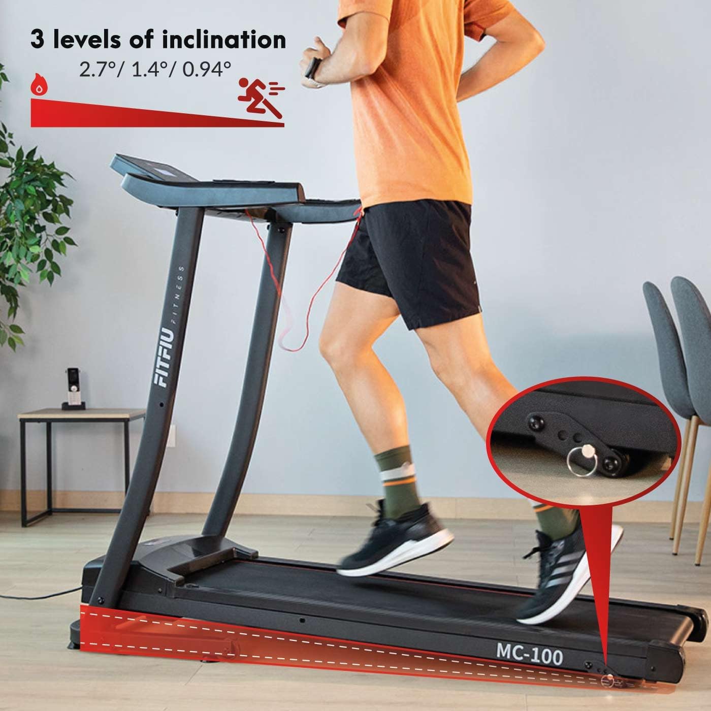 Fitfiu Fitness MC-100C Treadmill manual incline levels