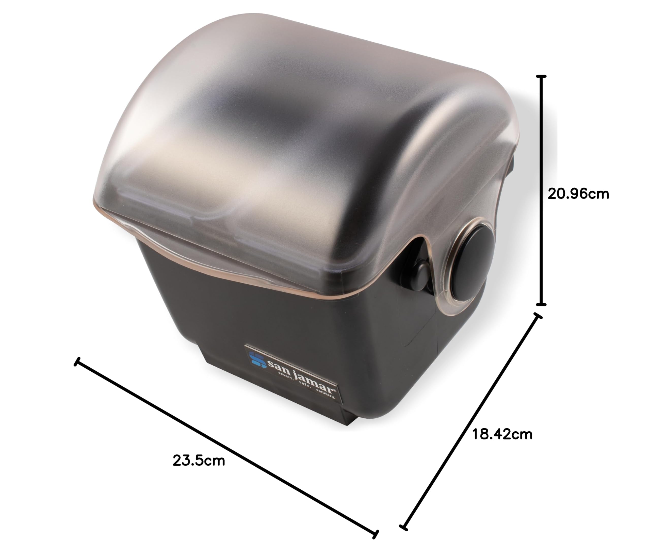 San Jamar Porta Condimentos Mini con Cúpula Enfriable con Tapa para Cocina, Bar y Restaurantes, Plástico, 1 Cuarto, Negro
