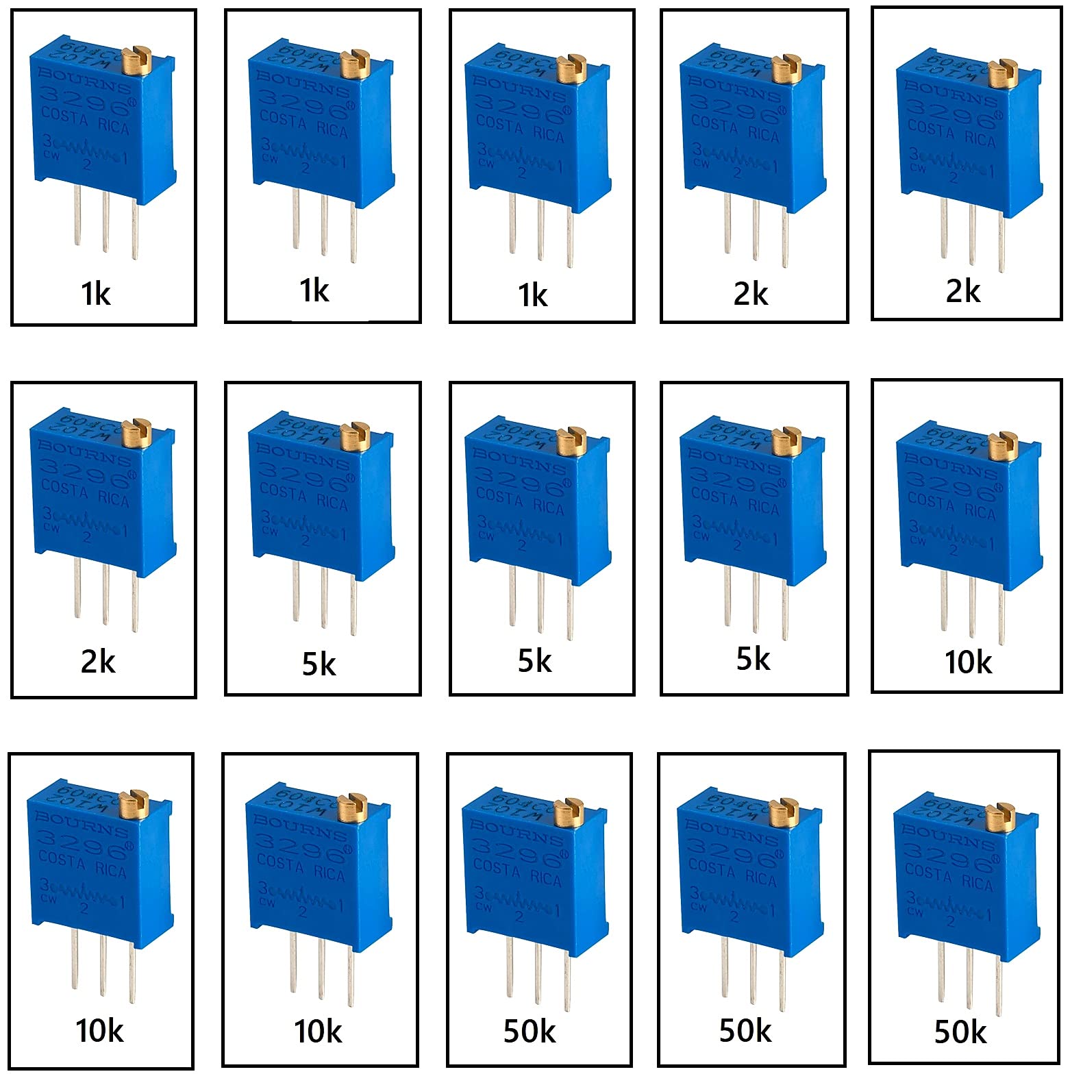 AVS COMPONENTS 15 Pcs 3296W Trimpot Multi-Turn Top Screw Bourns 0.5W (COMBO each 3PS) (B09CQ75FLL) Amazon Price History, Amazon Price Tracker
