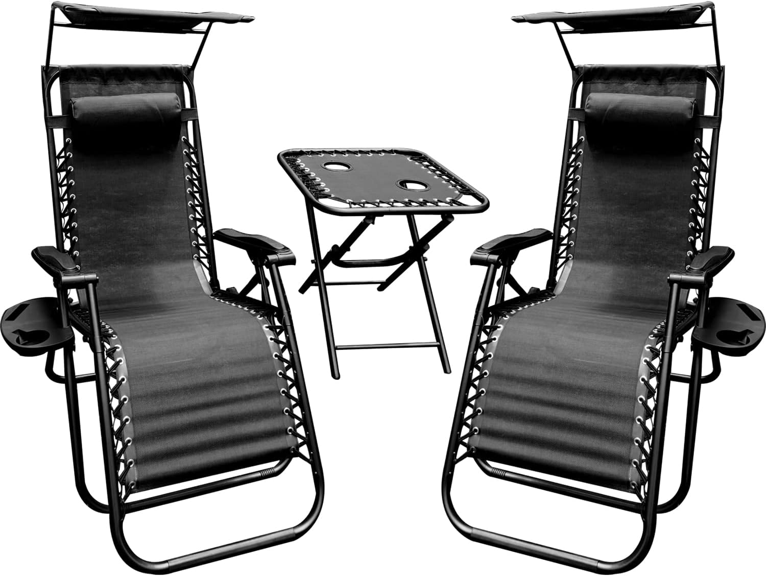 Buyer Empire Reclining Zero Gravity Chairs, Folding Canopy Shade, Table