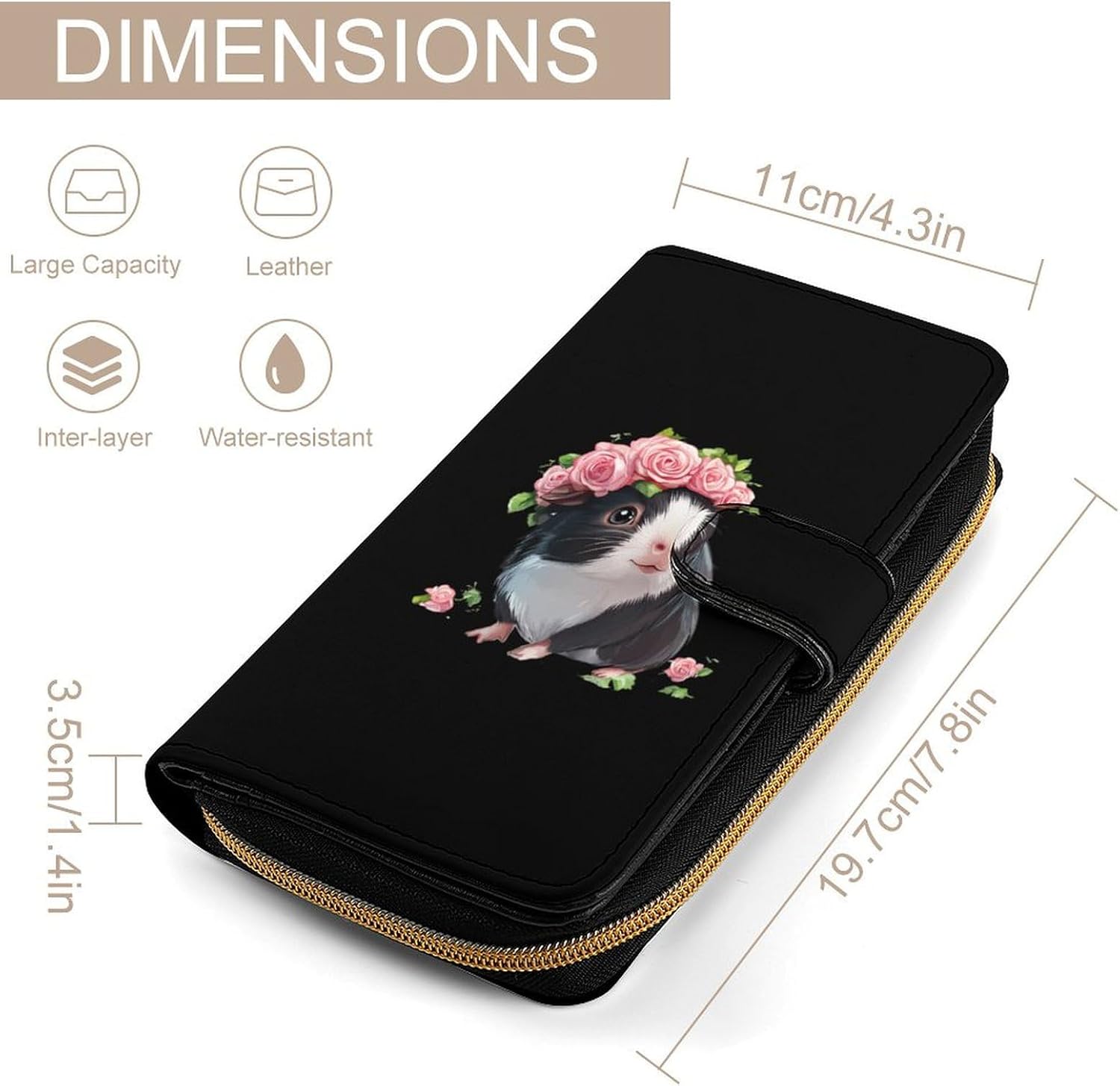 Funny Guinea Pigs Women's Long Wallet Leather Large Capacity Wristlet Clutch Purse Wallets