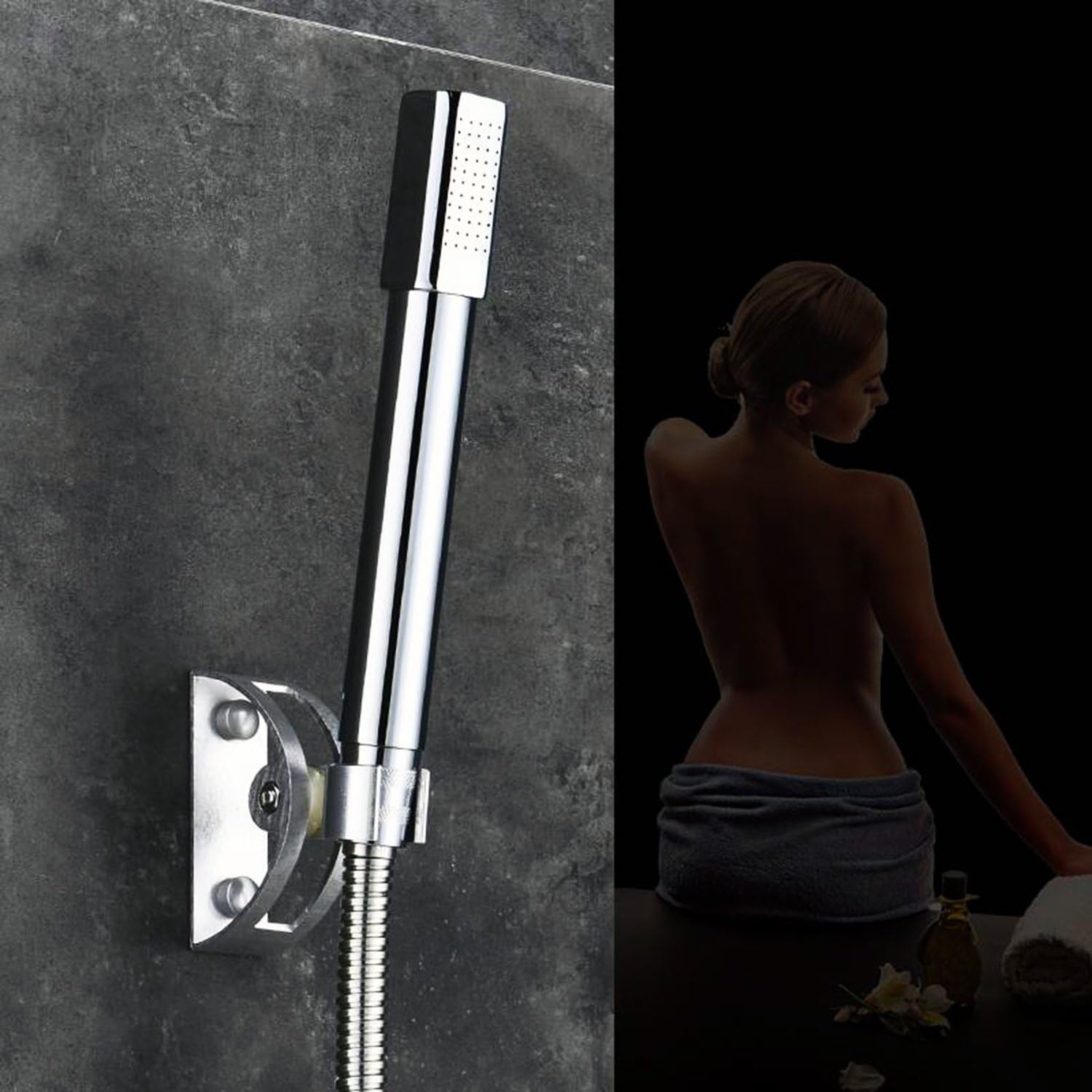 Mini Universal Handheld Shower Head Laser-Drilled Spray Nozzle Brass Chromed