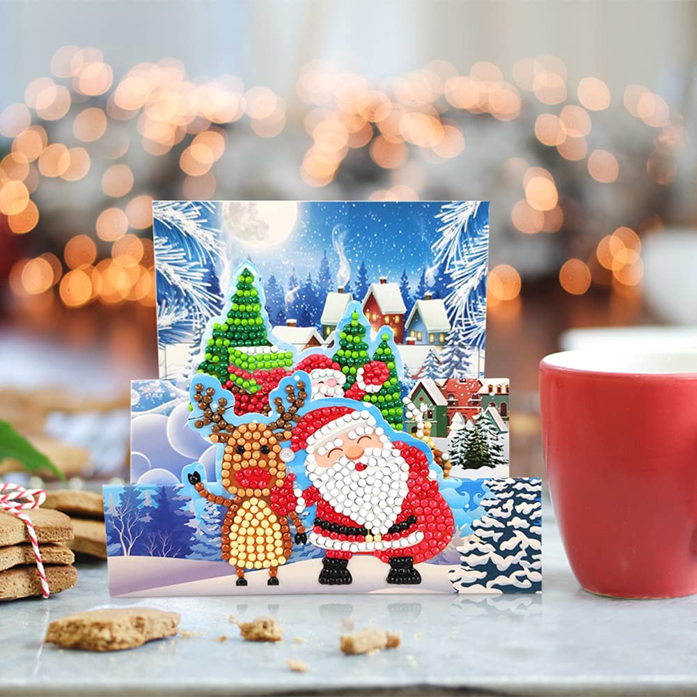 Art Deco Weihnachtskarte Mit Enkelin – 8 Seiten, 300x195 Mm – Mit Silberfolie & Glitzer
