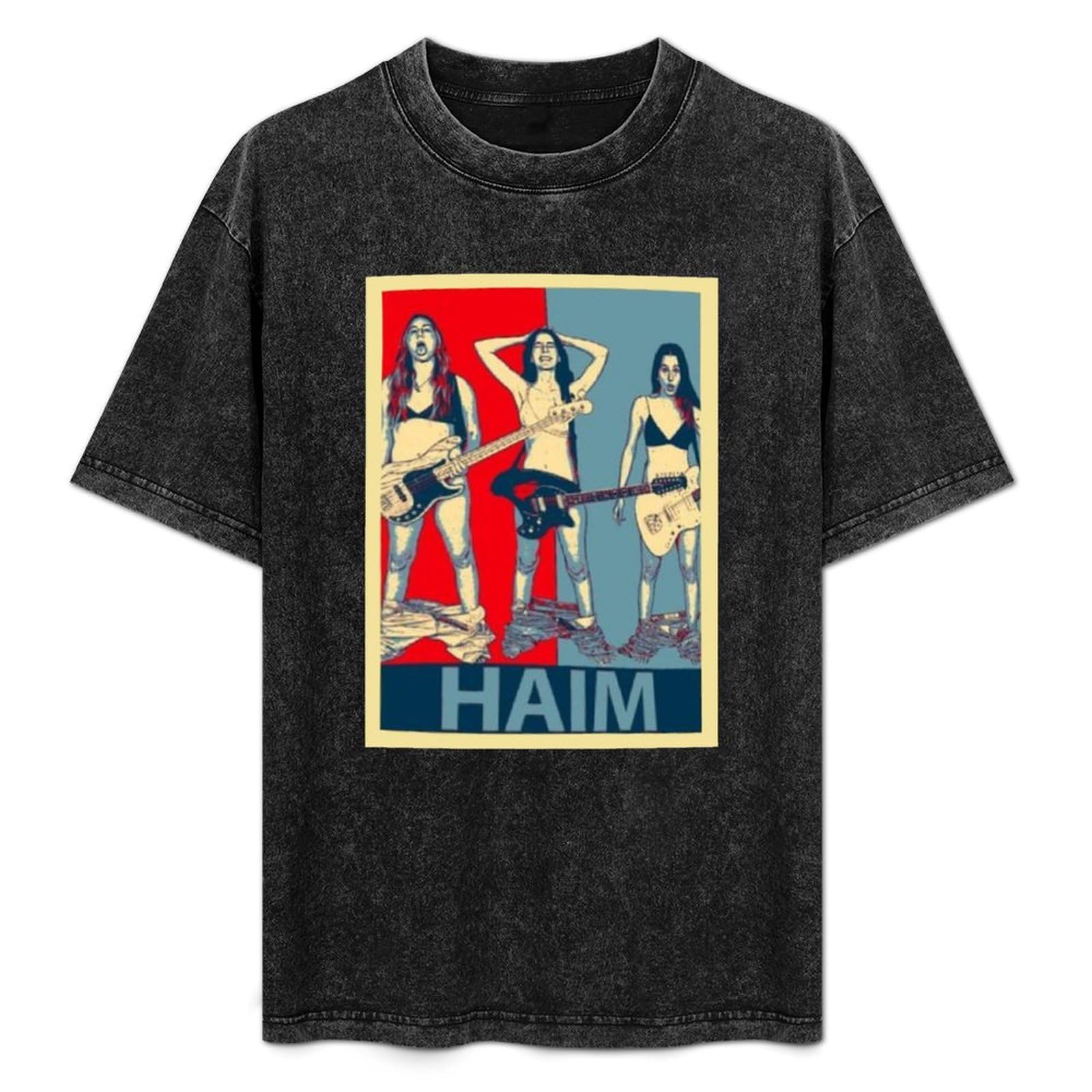 Kesihanxianguo Unisex Black Haim Band Printed T-Shirt Mens Tee Shirt L
