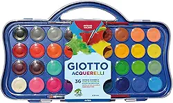 GIOTTO Acquarelli, Aquarela em Estojo de Pastilhas de 30mm, 36 Cores