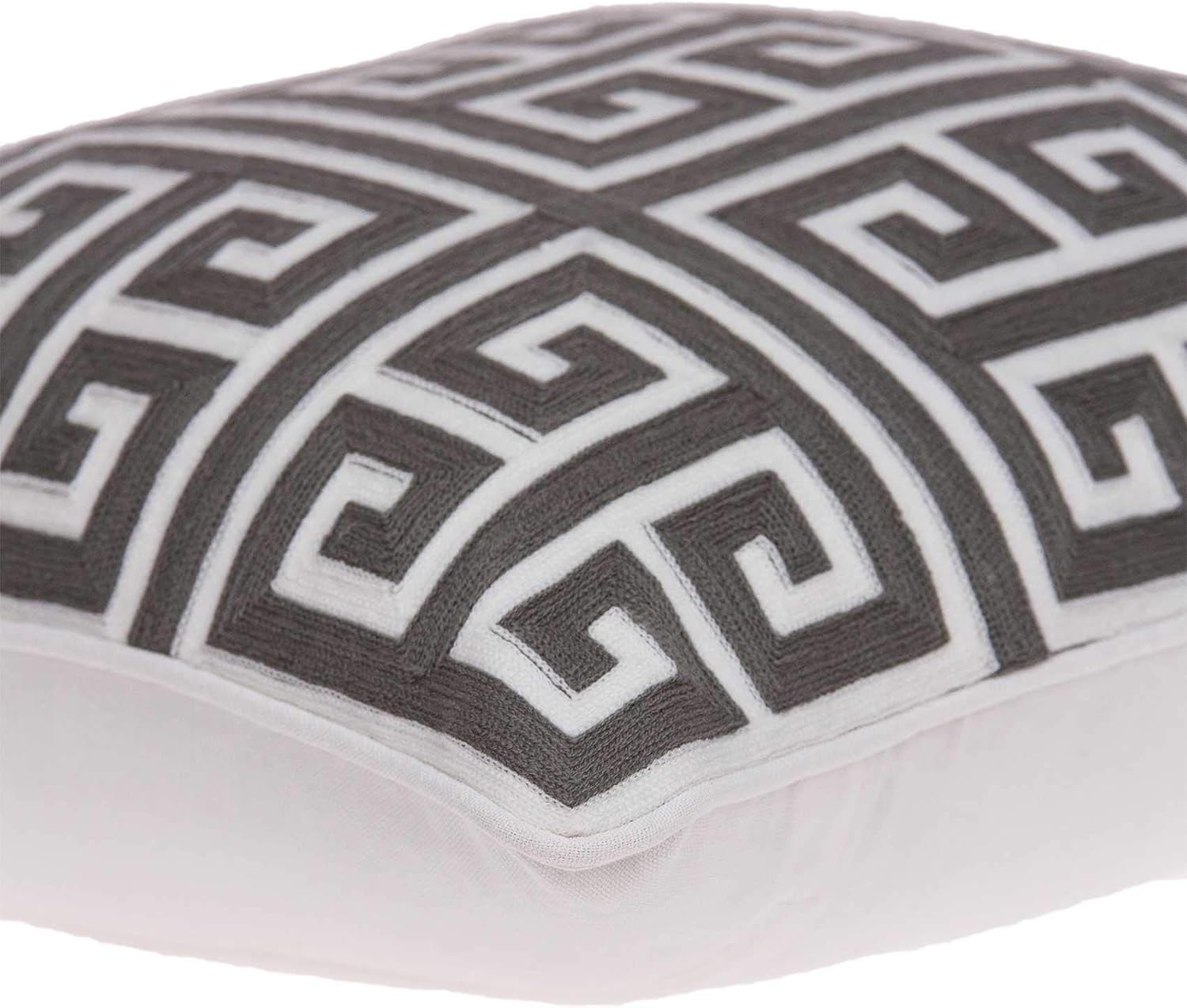 HomeRoots 334123 20 x 7 x 20 in. Cool Transitional Gray & White Pillow Cover with Poly Insert
