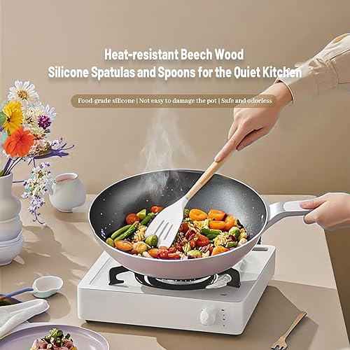 Miniatura 4 de Juego de utensilios de cocina de silicona para cocina, cucharas, espátulas, espátulas, accesorios, utensilios de cocina resistentes al calor para