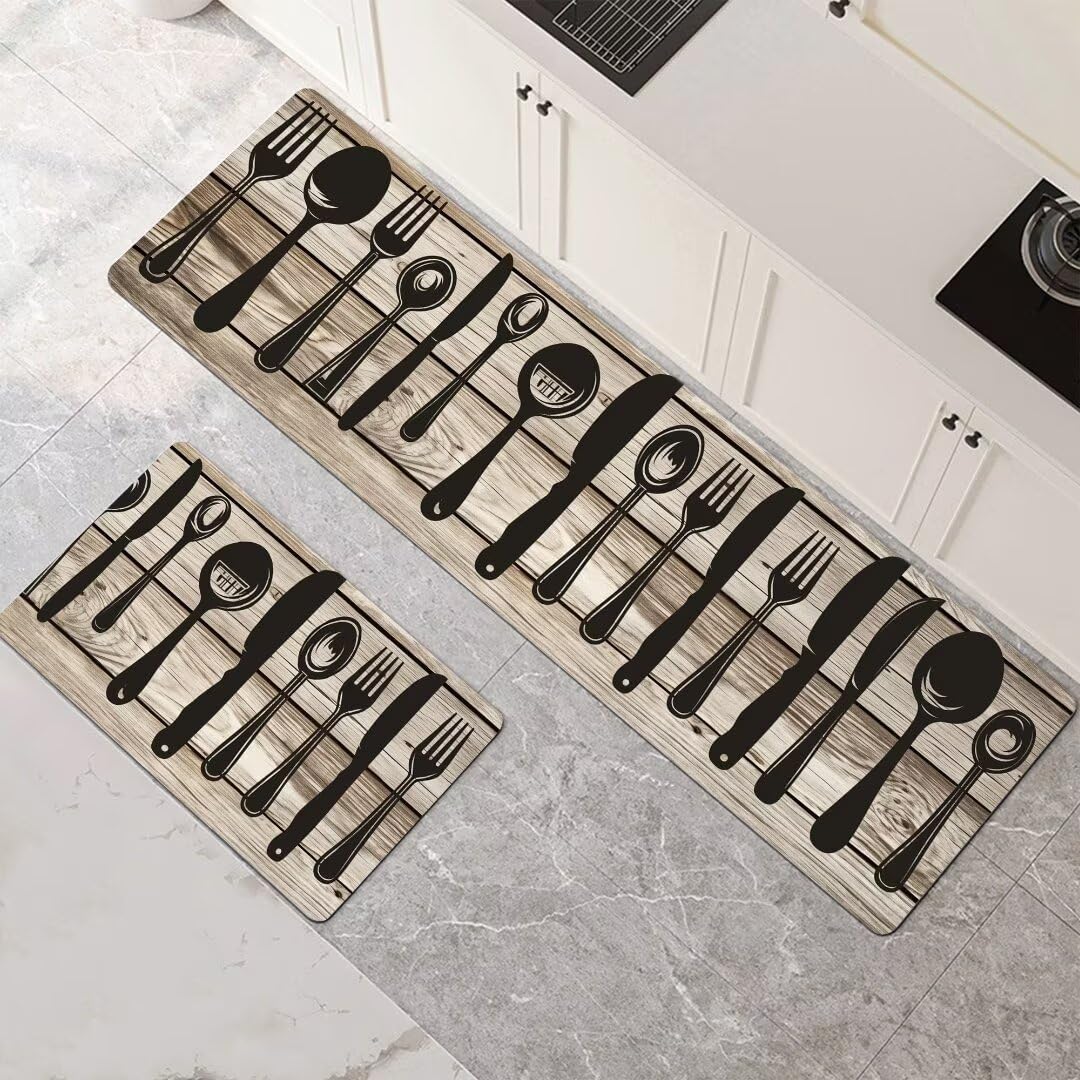 Alfombras de cocina de 2 piezas para olvidarse de los resbalones y suelos mojados