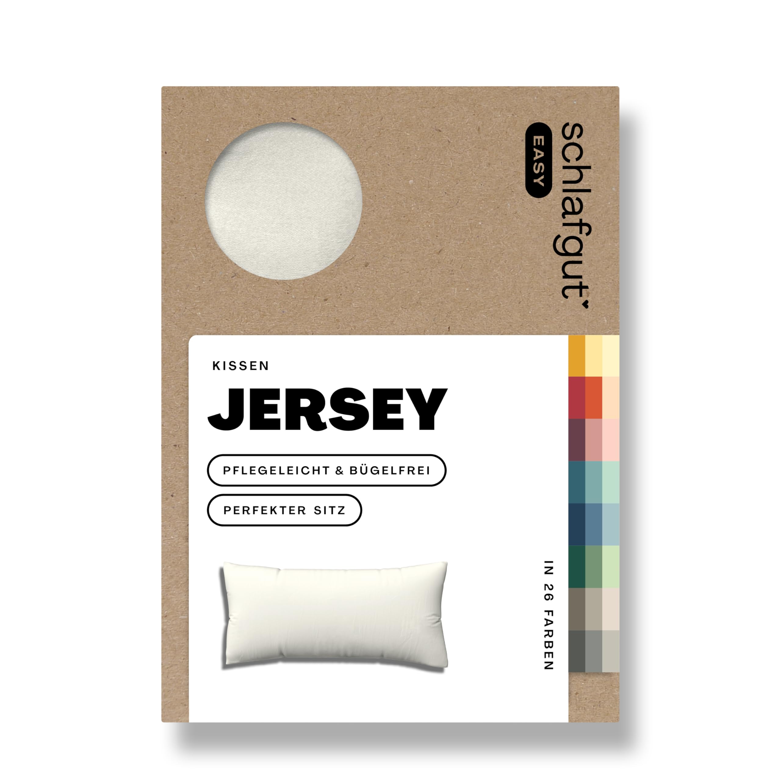 schlafgut Easy Jersey Kissenbezug 40x80 cm 100% Baumwolle, Off-White