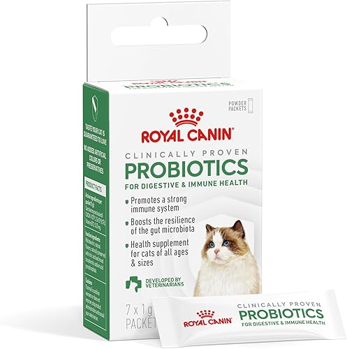 Royal Canin Probióticos para gatos Suplemento en polvo para la salud digestiva e inmunológica para gatos de todas las edades, 7 unidades