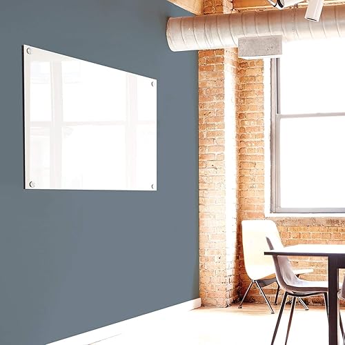 Vista 6 de Quartet (G24836W) - Pizarra de vidrio magnética de borrado en seco de 4 x 3 pies, sin marco, color blanco brillante de alto contraste