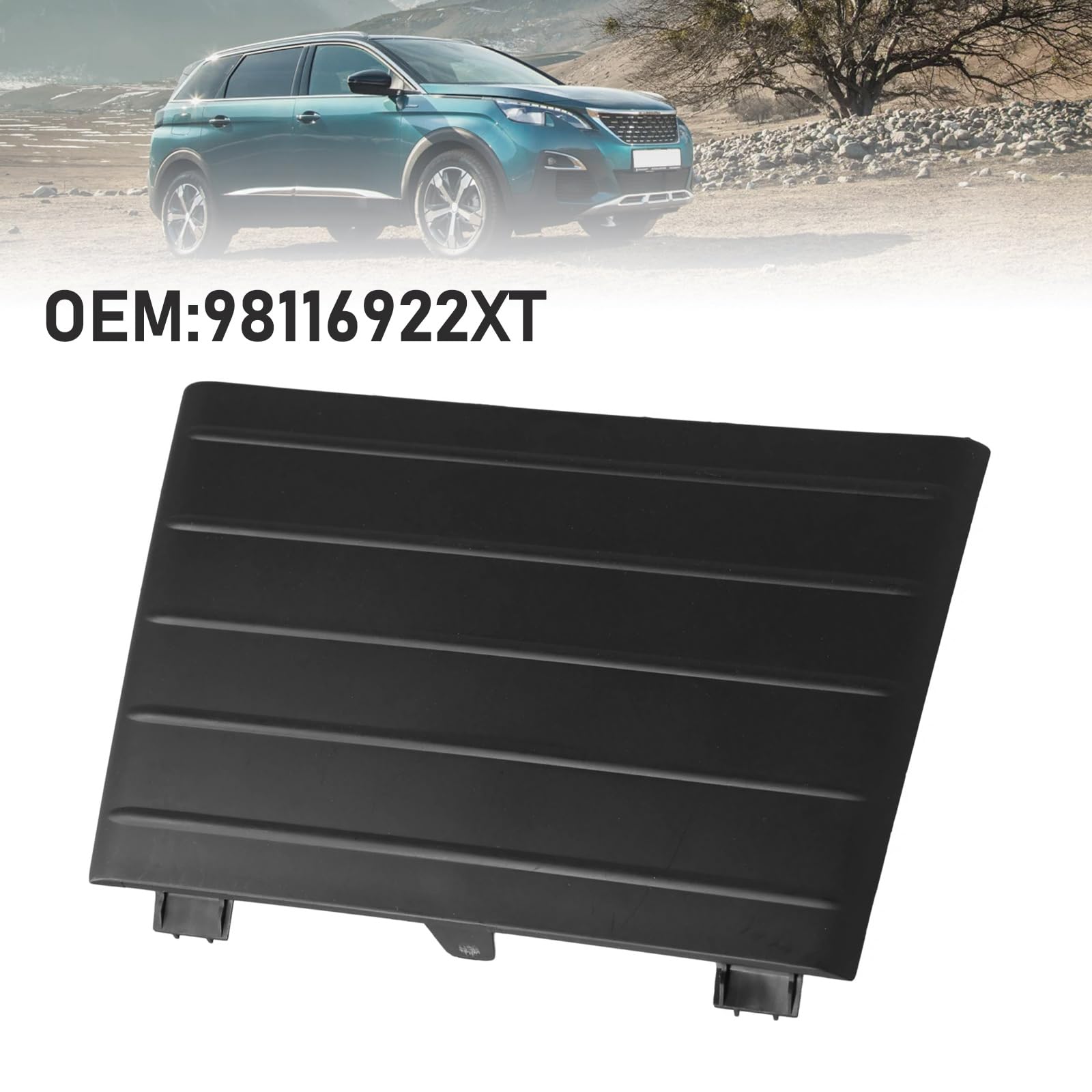 Convient pour Peugeot 3008 5008 MK2 2016-2019 - Grille centrale inférieure de pare-chocs avant, garniture de prise radar 98116922XT