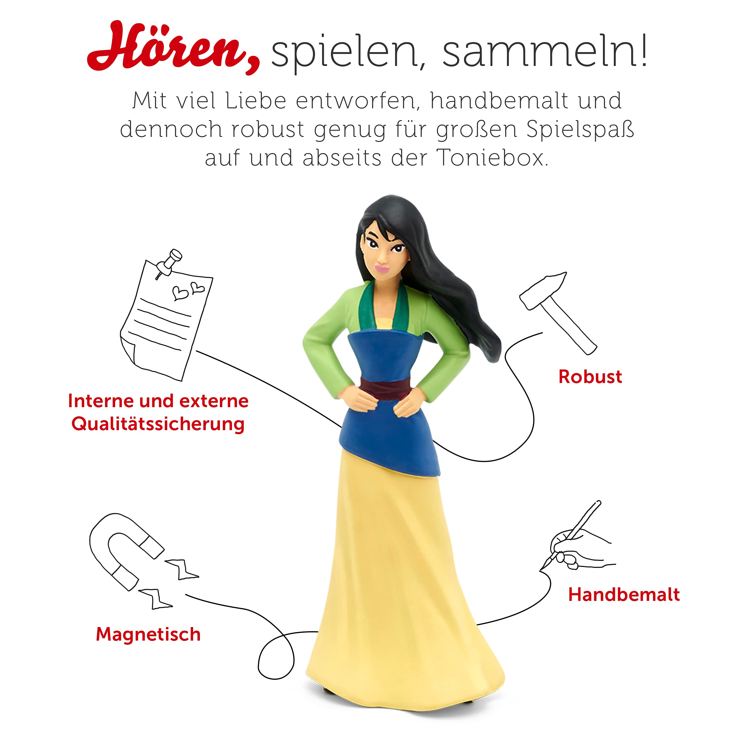 tonies Figurki do słuchania Toniebox, Disney – Mulan, oryginalne audiobooki do filmu, słuchowisko dla dzieci od 4 lat, czas odtwarzania ok. 55 minut
