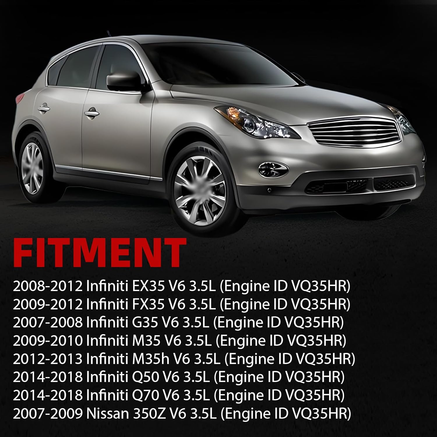 MITZONE Engine Valve Cover with Gaskte and Bolts Compatible with 2008-2018 Nissan 350Z Infiniti G35 Ex35 M35 M35H FX35 Q70 Q50 VQ35HR 3.5L Repalce # 13264-Jk20A 13264-Jk20B