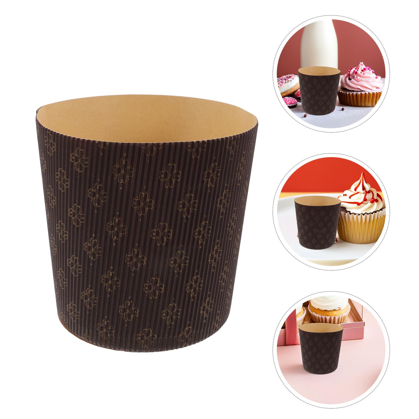 SECFOU Molde de Papel para Panettone 30 Piezas, Resistente Grasa, y Uniforme para Hornear, Adecuado para Celebraciones y Postres Festivos