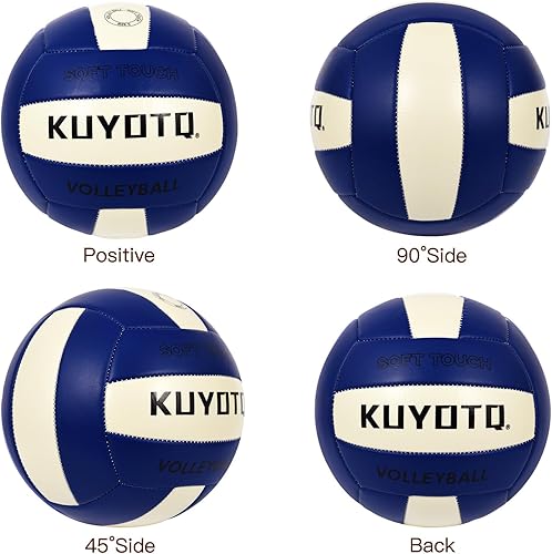 Miniatura 7 de KUYOTQ Balón de voleibol que brilla en la oscuridad, tamaño 5, color azul, luminoso, brillante, para juegos nocturnos, entrenamiento en interiores y