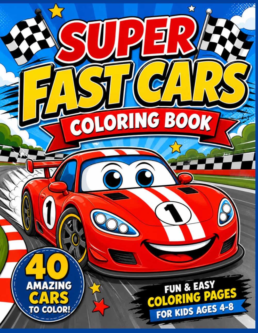 Super Fast Cars Coloring Book