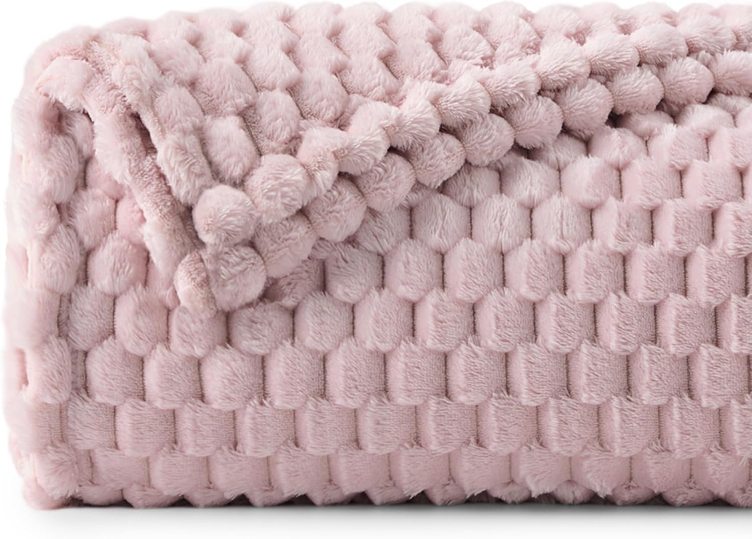 BEDELITE Valentine Day Fleece Throw Blanket for Couch & Bed - 3D Jacquard Decorative Lotus Pink Blanket, Super Soft and Cozy Warm Fuzzy Blanket All Seasons Suitable, 60x80Inches Lotus Pink Twin(60"x80")