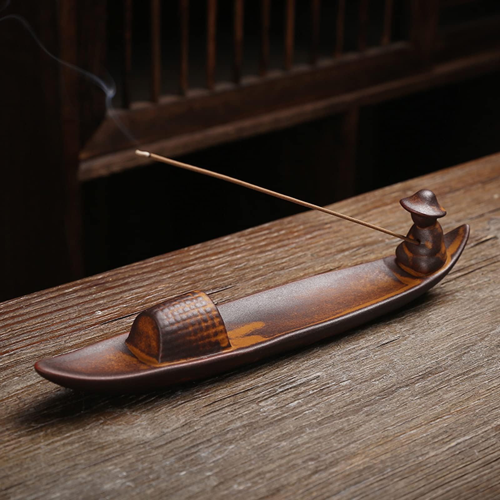 FANNAS Incense Holder, Home Ceramic Incense Burner, Ceramic Incense Ash Cather for Home Office Yoga Meditation (#2)