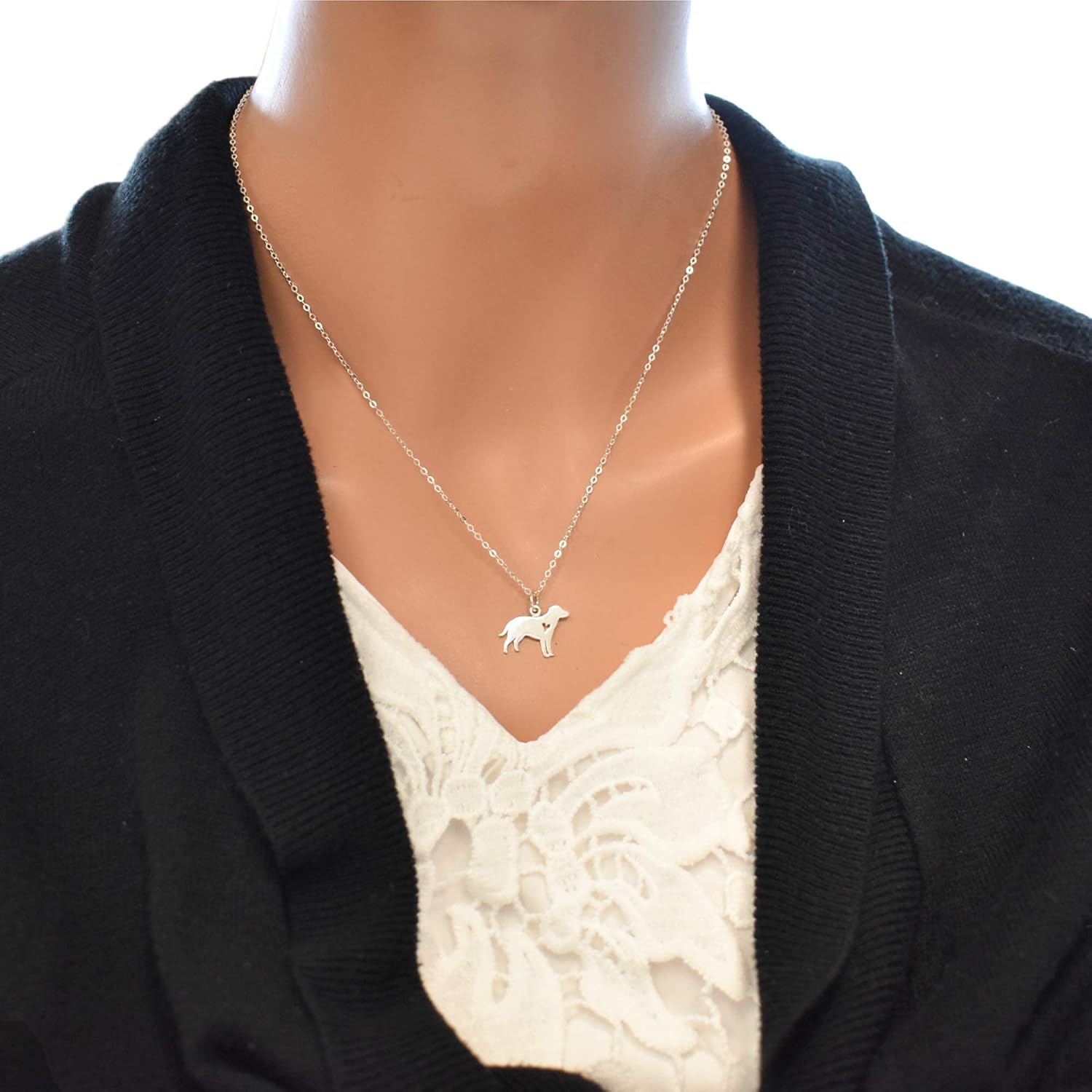Labrador Retriever Necklace | 925 Sterling Silver | 18" Cable Chain | Dog Mama Gifts | Gift for Dog Mom