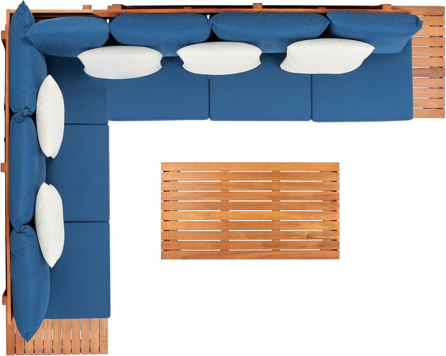 SAFAVIEH PAT7056A-3BX Collection Fristal Teak 3-Piece Outdoor Patio Set