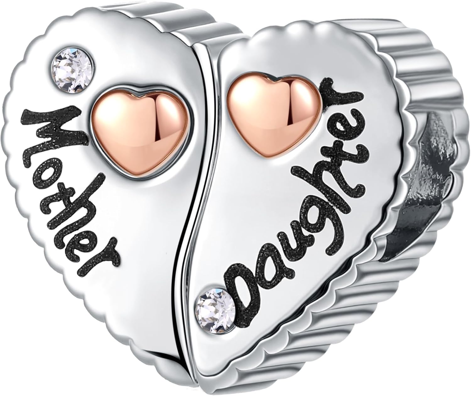 TCHYUN Mother Daughter Son Sister Best Friends Charm Set for 2 Compatible with Pandora Bracelet Women