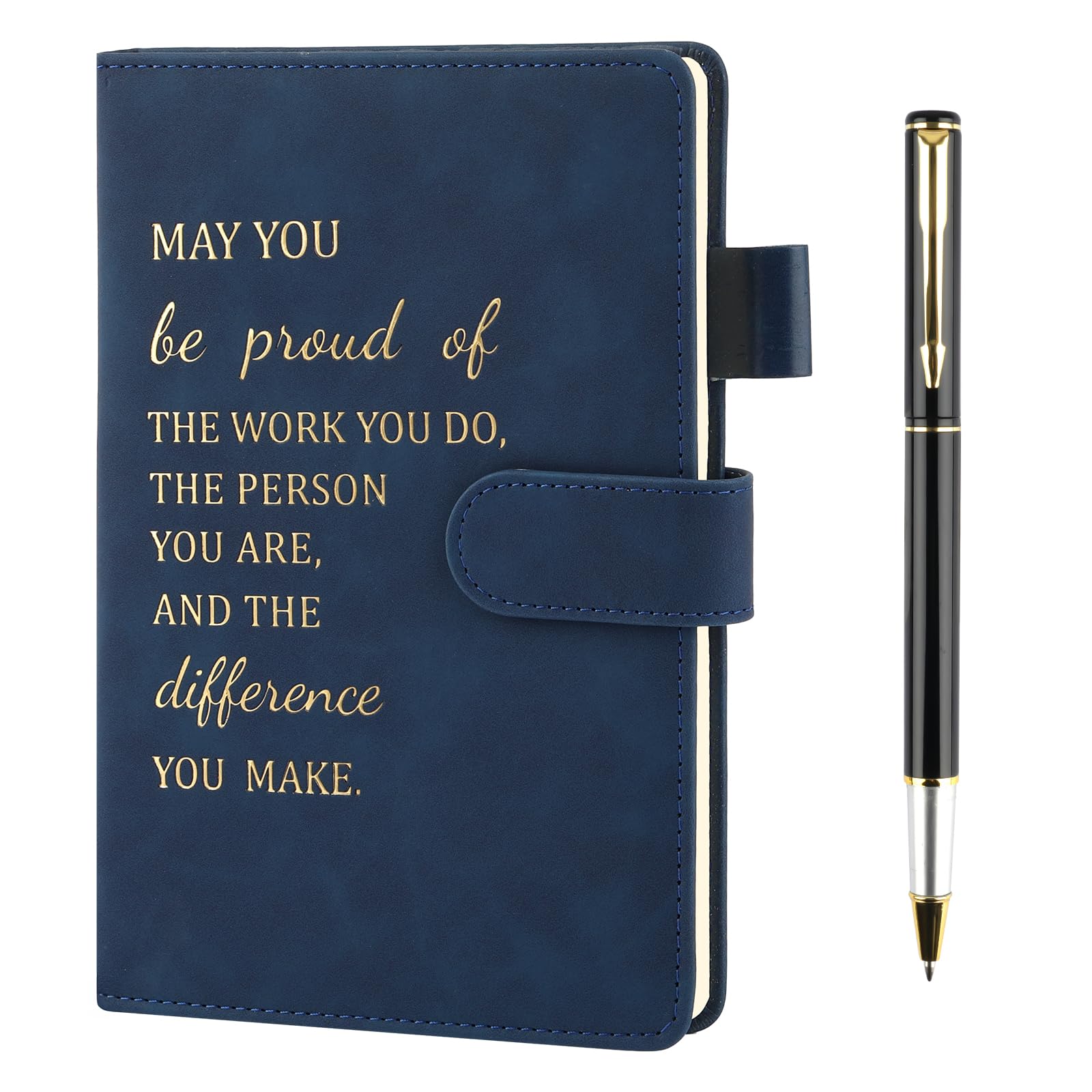 Hopton Inspirational Personalised Notebook, PU Leather Notebook and Pen Set, Employee Appreciation Gifts, New Job Gifts for Women Men Employee Volunteer Colleague Teacher (Blue) — image 1