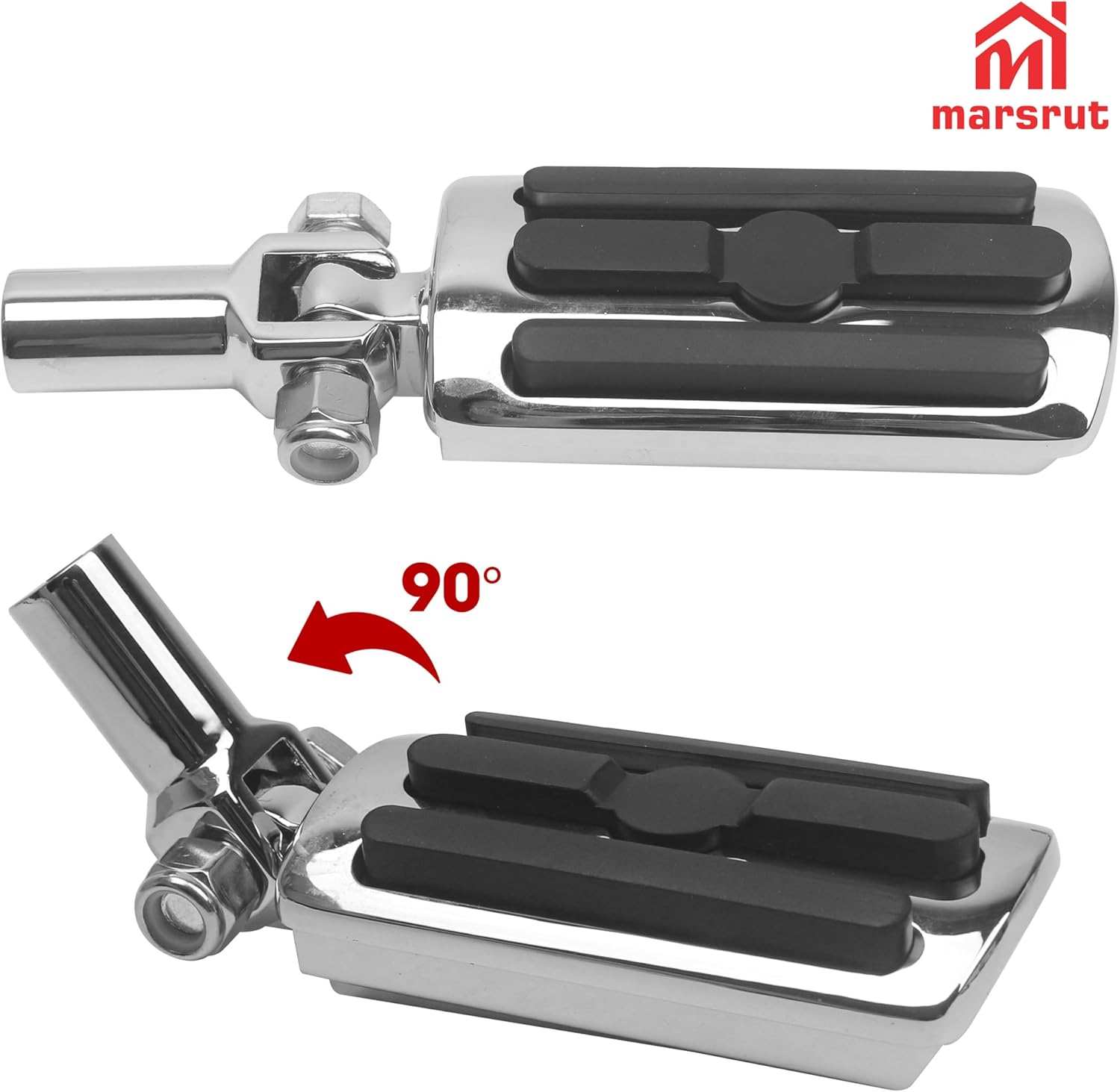 Passenger Peg Fit for Harley Davidson Softail 2000-2006, Footpeg Rest for Springer Classic Standard Deuce Heritage Fatboy, Chrome Rear Motorcycle Pedal Accessories Mounts with Clevis Mounting Kit