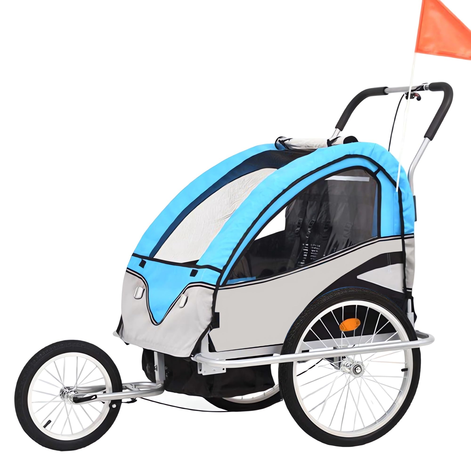 Rimorchio per Bici per Bambini, Gancio di Traino In Acciaio Inossidabile, Sistema di Ritenuta a 5 Punti, Ampio Spazio di Carico