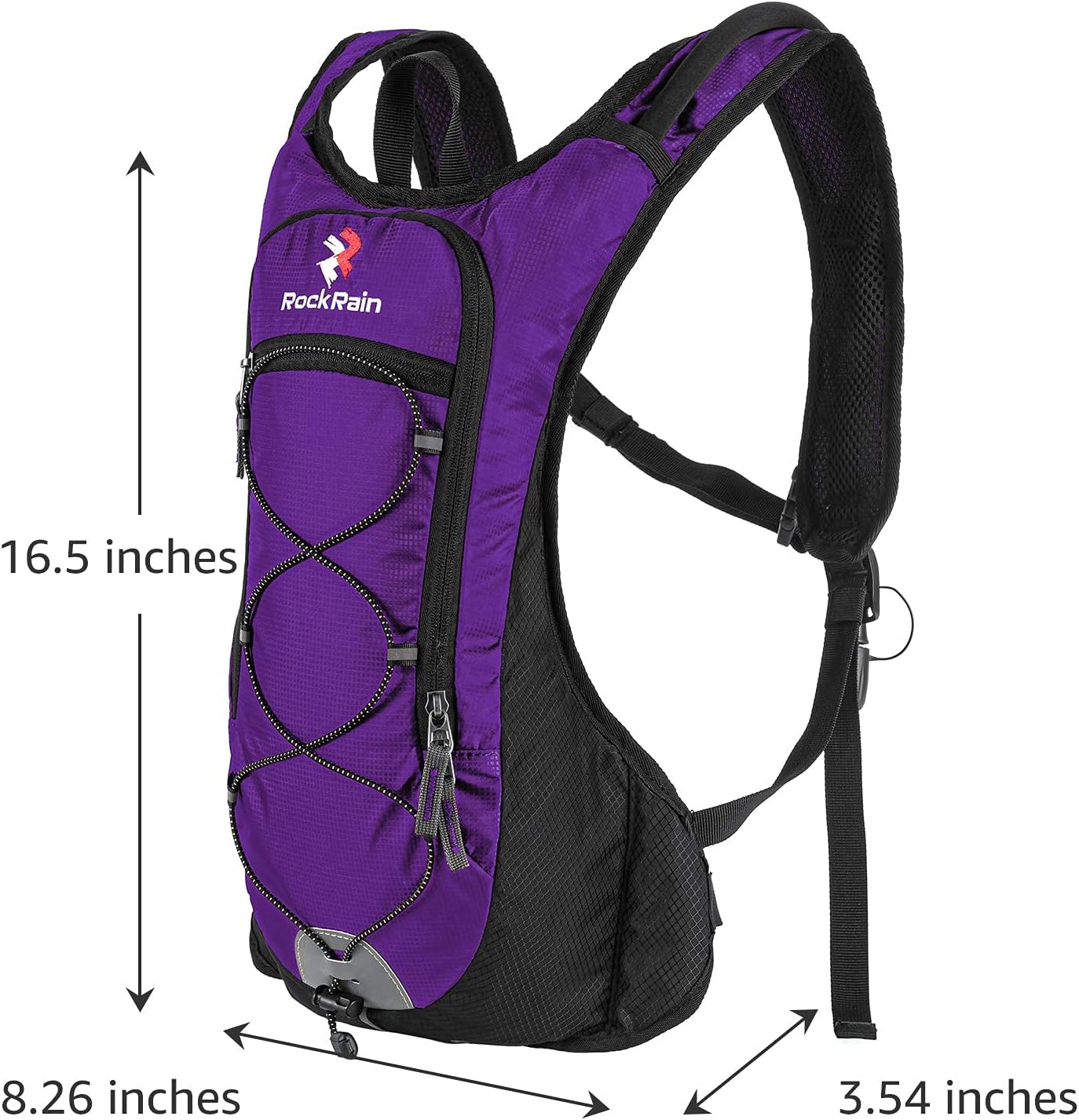 ROCKRAIN Hydration Pack, Windrunner Lightweight Hydration Backpack Waterproof Day Pack with 2L BPA Free Water Bladder - Outdoor Sports Gear for Running, Cycling, Hiking, Biking, Camping