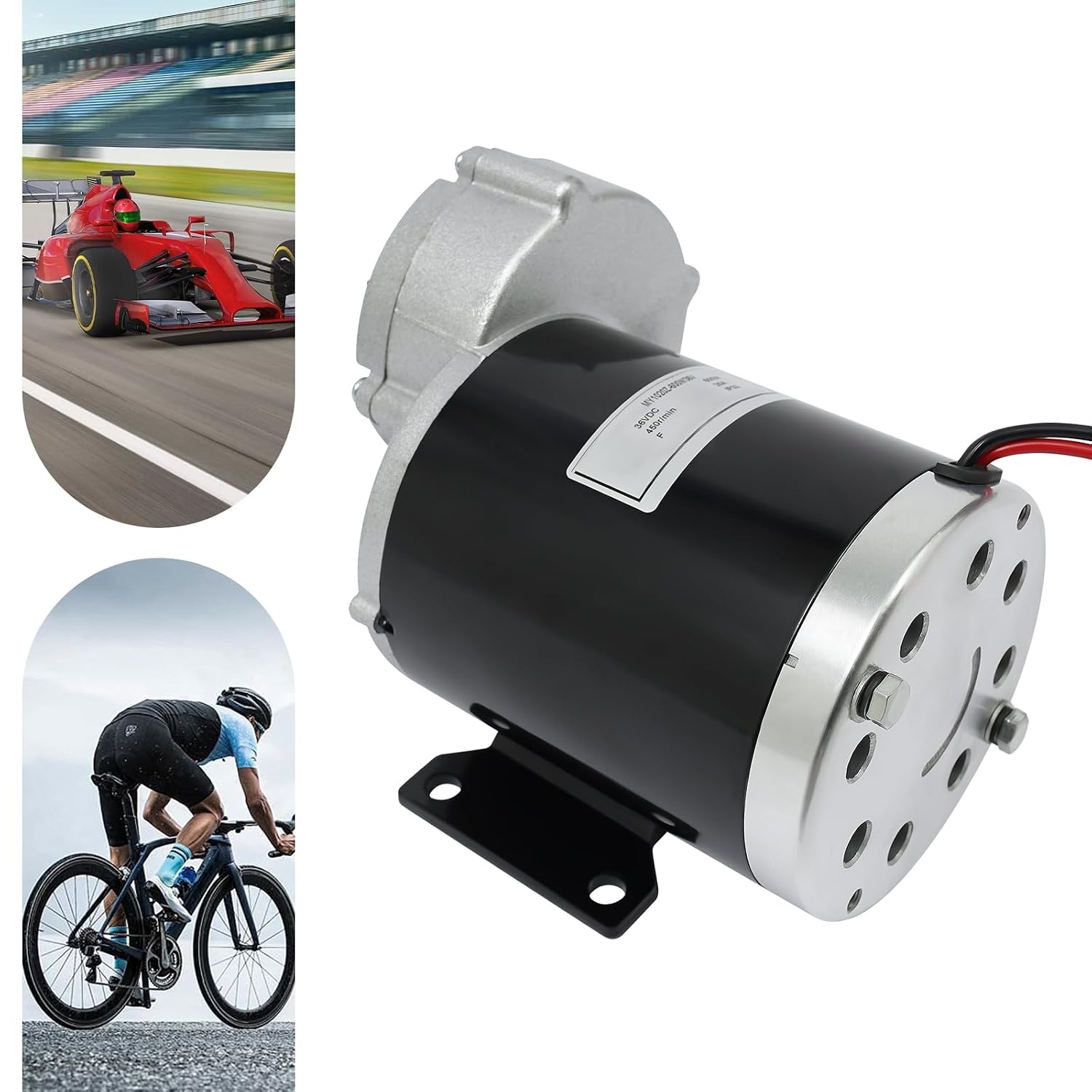 600W Gear Reducer Motor 450RPM Electric Motor Gear Reduction Brushed DC Motor High Torque for Modifying Electric Bicycles, Mopeds, Bicycles, Electric Scooters (36V)