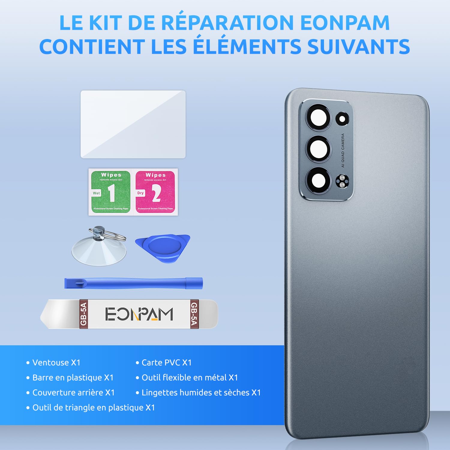 Cache Batterie Vitre Arrière Bleu Pour OPPO Reno 6 Pro 5G (CPH2247) - Pièce De Remplacement, Neuf
