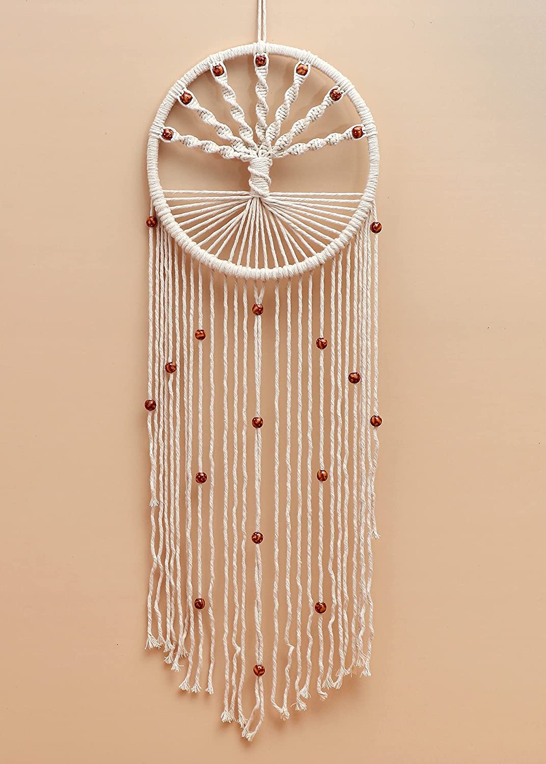 ACN Kohinoor Macrame Dream Catcher | Luxury Indoor Wall Hanging Decor, Boho Handmade Art, Tapestry for Apartment, Home Decoration, Living Room, Bedroom, 12 x 36 Inches, 1-Pcs,-picture-31