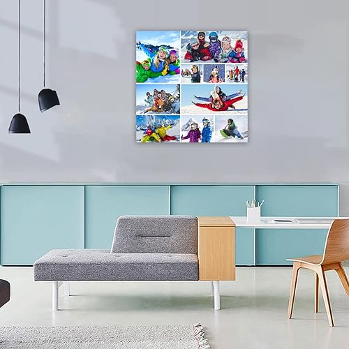 Miniatura 4 de LZIMU Collage de múltiples fotos, lienzo personalizado para pared, impresión personalizada con tu foto sobre lienzo, regalo de collage de fotos