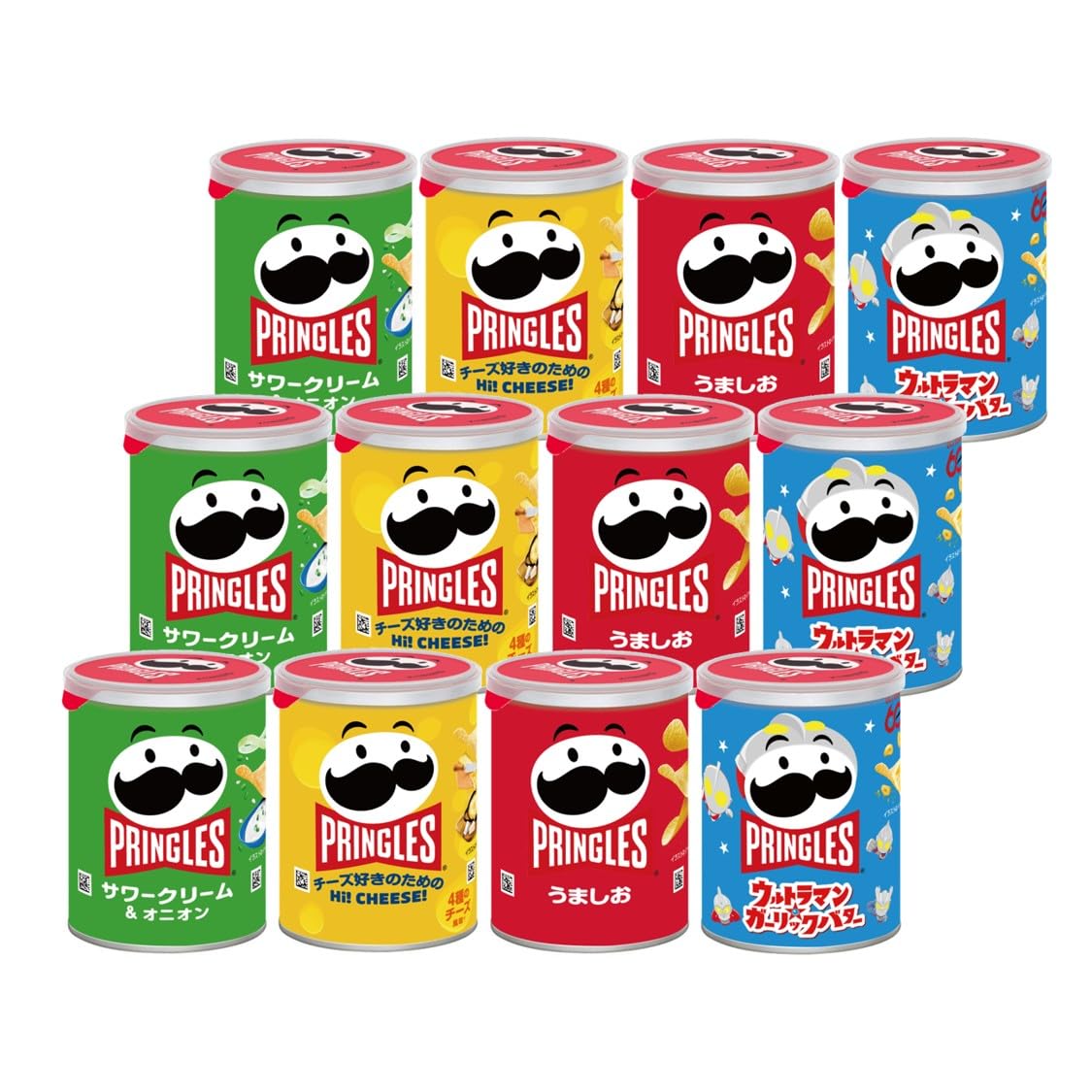 Amazon.co.jp: ケロッグ プリングルズ S缶 4種*3本アソートセット (う