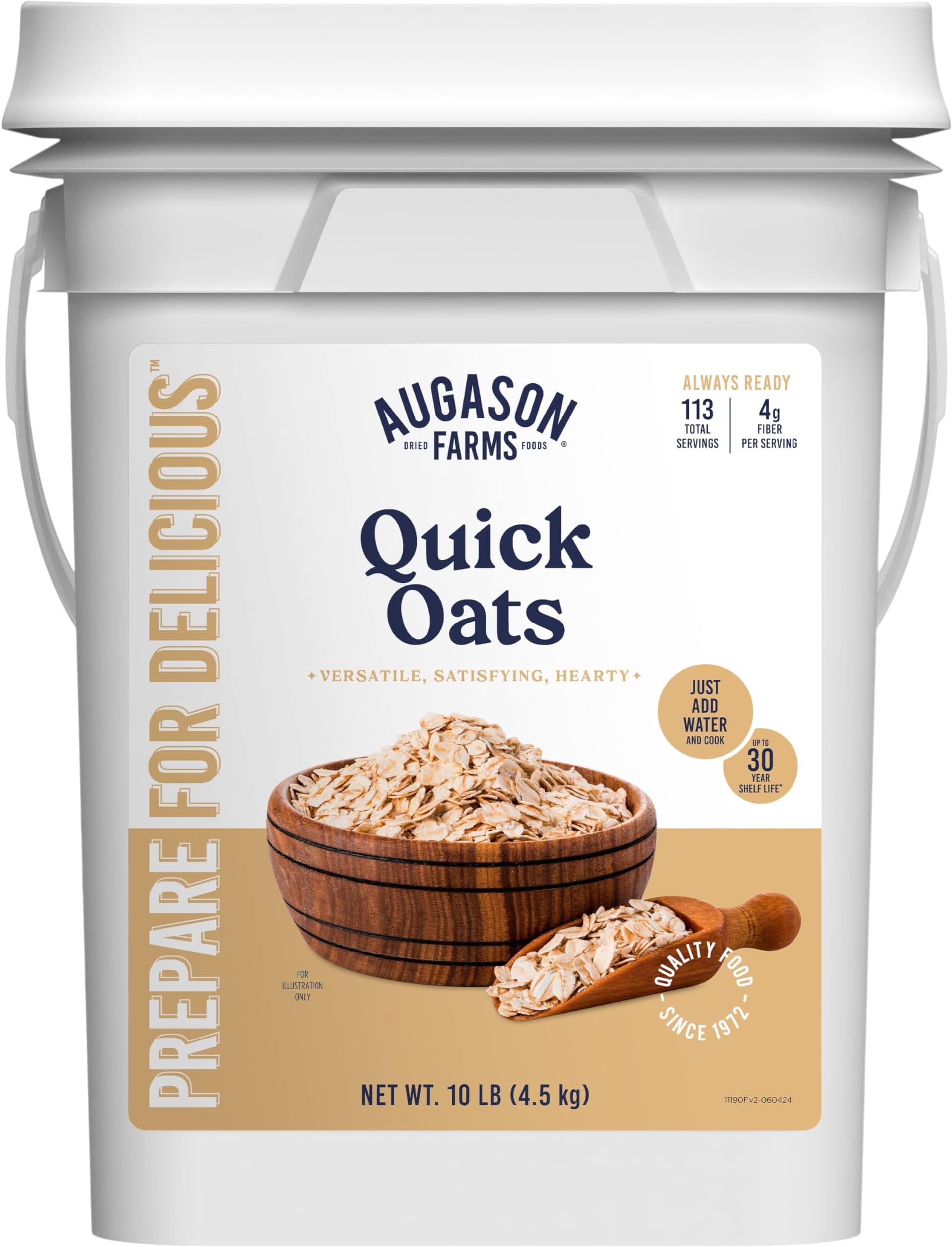 Quick Rolled Oats Emergency Food Storage 10 Pound Pail