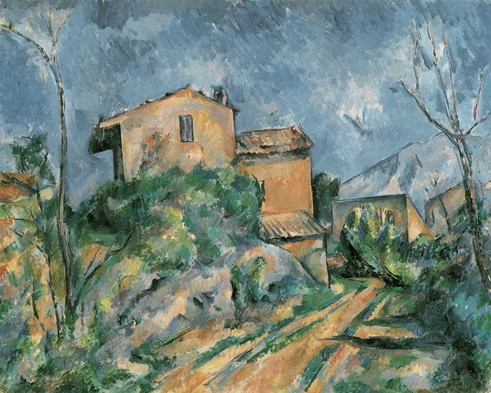 Paul Cezanne Sketch of Houses tableau cadre noir salon moderne