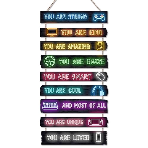 Game Room Decor for Boys, 9-Piece Gaming Wall Art with