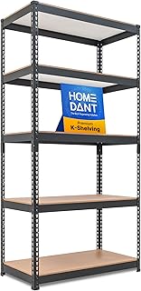 HOMEDANT 35.9" W Deep Width 5 Tier Heavy Duty Garage Shelving Adjustable Metal Rack
