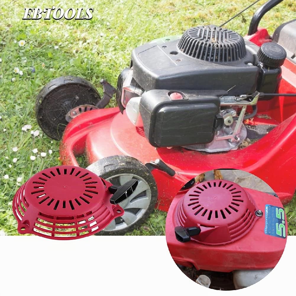 Starter-Set mit Rückholstarter, Rot, Set für Rückstellstarter, Generatoren, Montagegriff für Rasenmäher mit Rückstellmotor