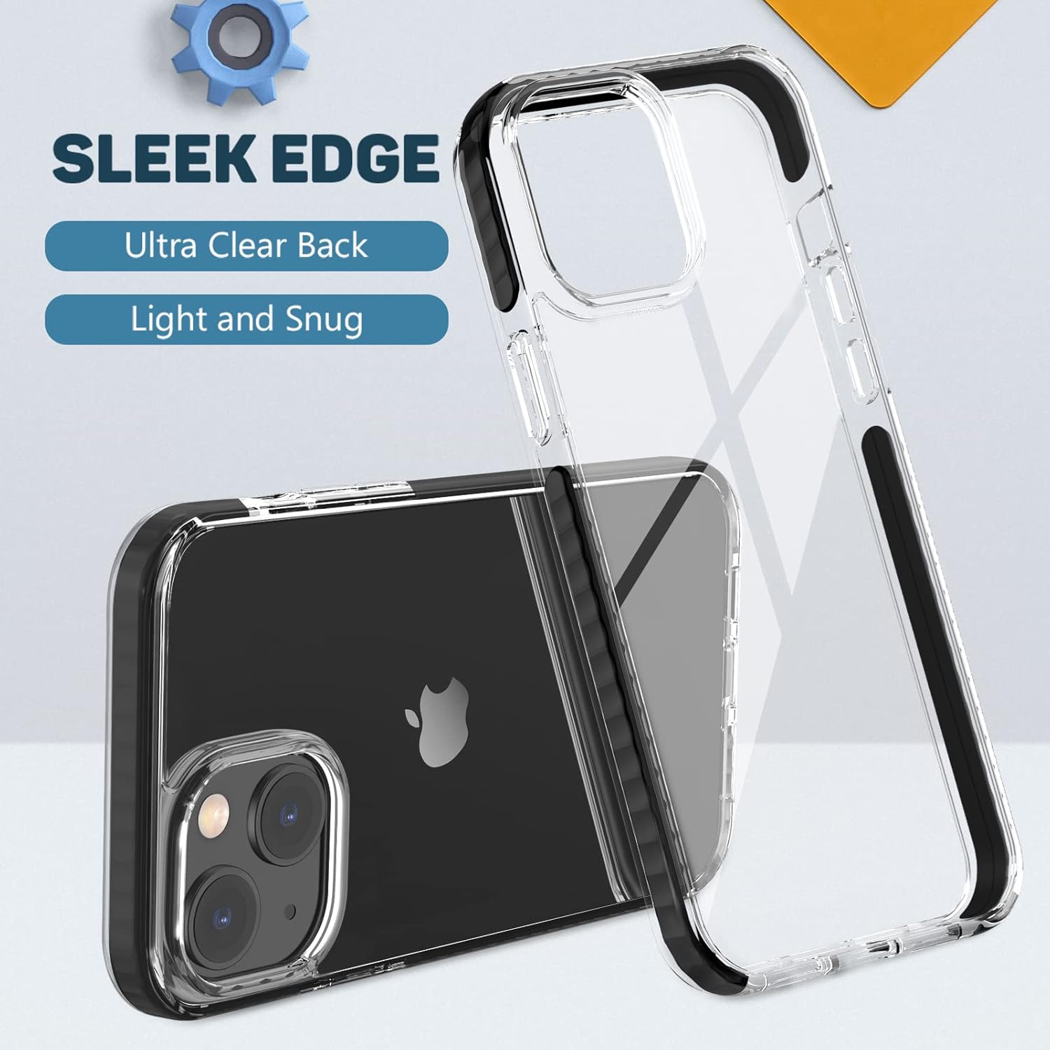 MATEPROX Compatible with iPhone 14 case Clear Thin Slim Crystal Transparent Cover Shockproof Bumper Case for iPhone 14 6.1" 2022(Black) - Image 4