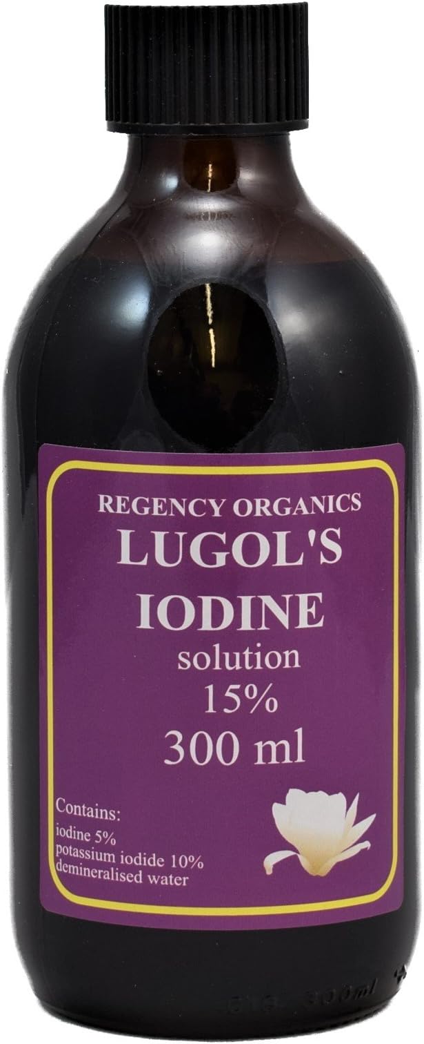 Regency Organics LUGOL'S IODINE 15% 300ml glass bottle