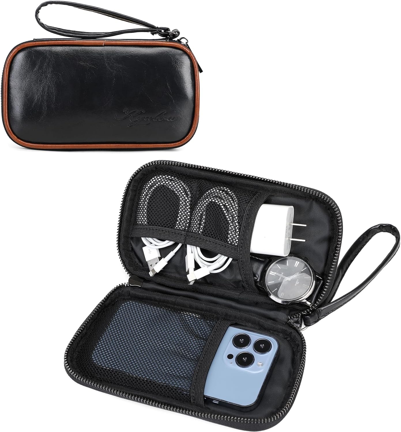 KYALOU Small Electronics Organizer, Travel Cord Case Cable