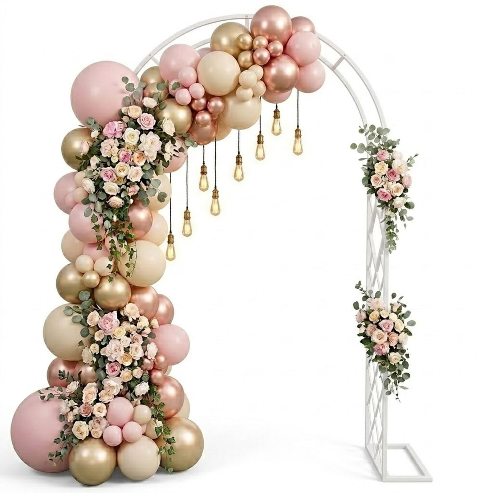 Traliccio in metallo per piante rampicanti, grande supporto per piante da esterno, pergolato ad arco per rose per patio, cortile, decorazione per matrimoni