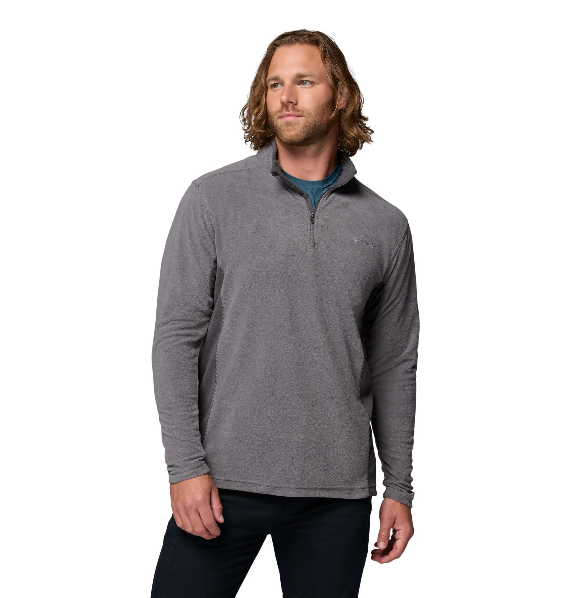 Columbia Men's Klamath Range II Half Zip Pullover Sweater, City Grey, Shark, S