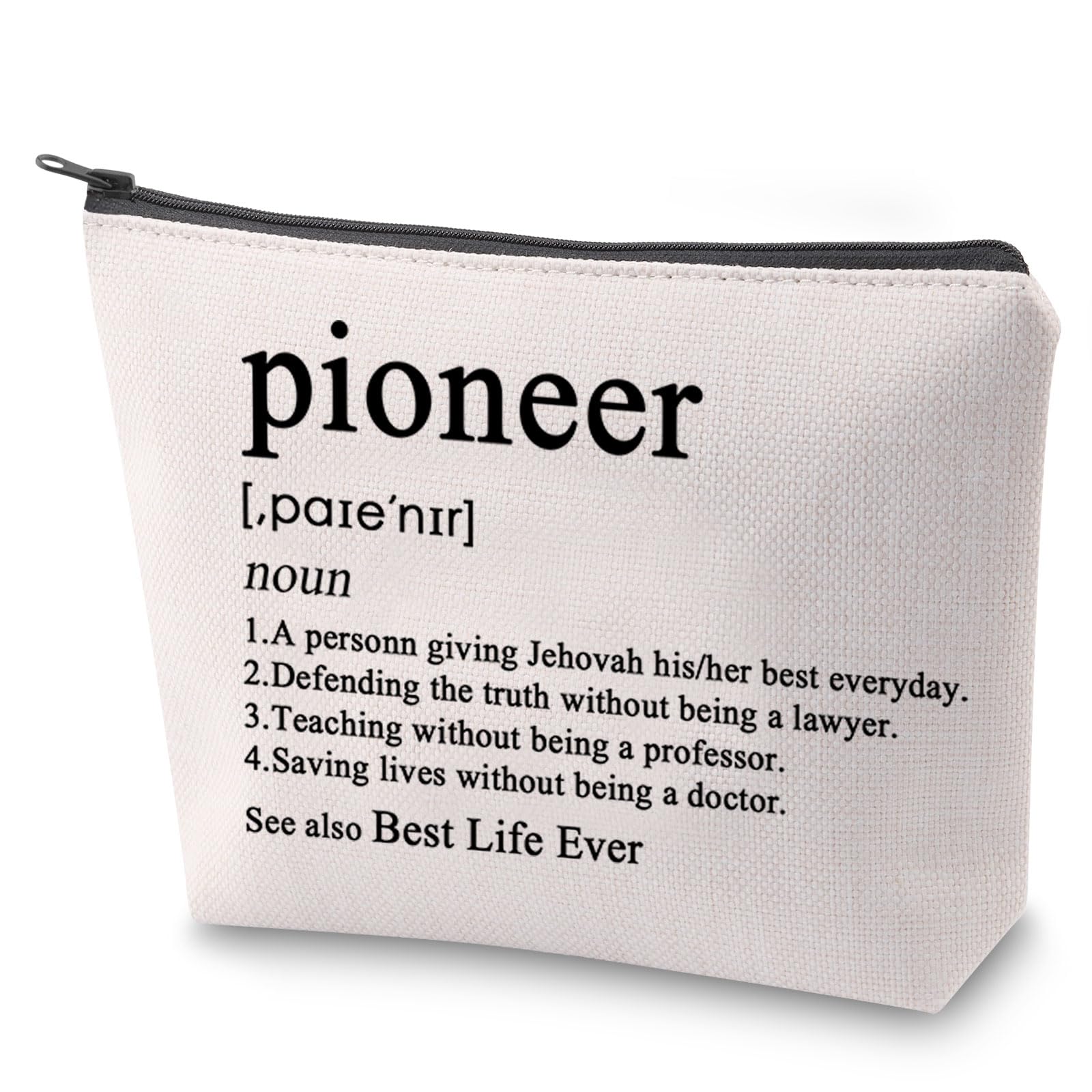 ZJXHPOJW Pioneer Definition Cosmetic Bag JW Pioneer Survival Kit Pioneer Makeup Bag With Zipper JW Pioneer Gift (Pioneer Definition)