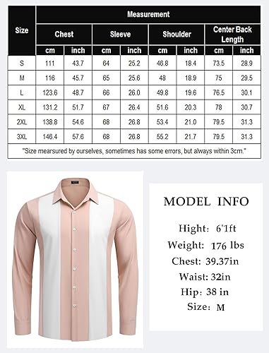 Miniatura 6 de COOFANDY Men's Vintage Bowling Shirt Casual Long Sleeve Button Down Retro Shirt