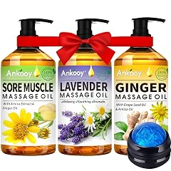 3 Pack Massage Oil for Massage Therapy Sore Muscle Arnica Oil Relaxing Lavender Oil Ginger Oil Lymphatic Drainage