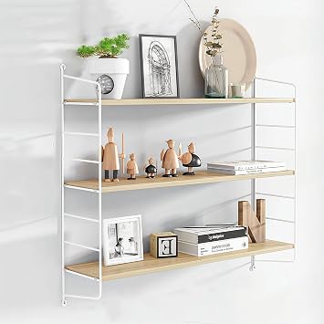 Wall Shelf, No Damage to Walls, Rental, 3 Tiers, Width 23.6 inches 60 cm, Height Adjustable, Storage, Wall Shelf, Space Saving, No Drilling, Wall Storage, Wall Rack, Kitchen, Entryway, Drywall Board, DIY Interior